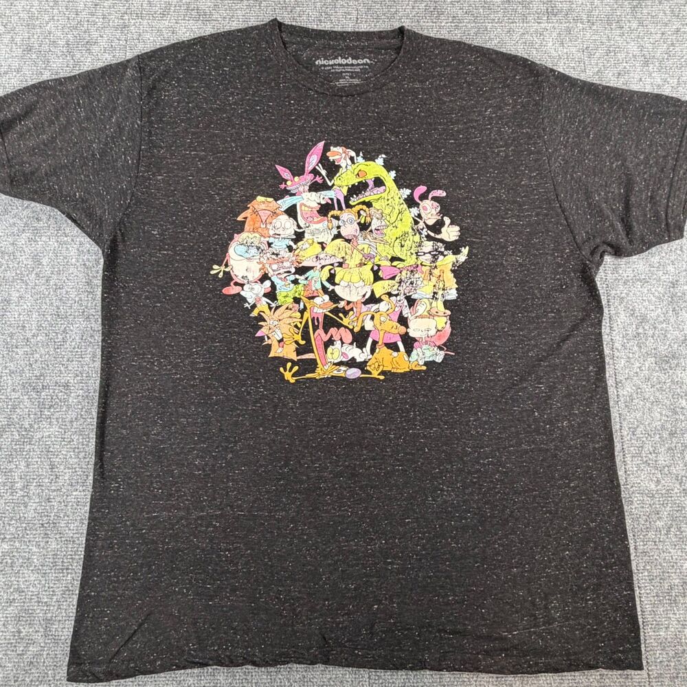 Vintage Nickelodeon Rugrats Graphic T-Shirt Mens XL Dark Gray